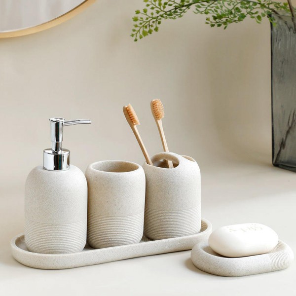 Decorative accessories Home accessories Resin bathroom set with soap dispenser