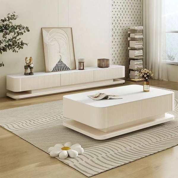 Modern Luxury Wood Furniture Set for Home for Living Room Dining Includes TV Cabinet Coffee Table Meuble TV Wall for Apartment