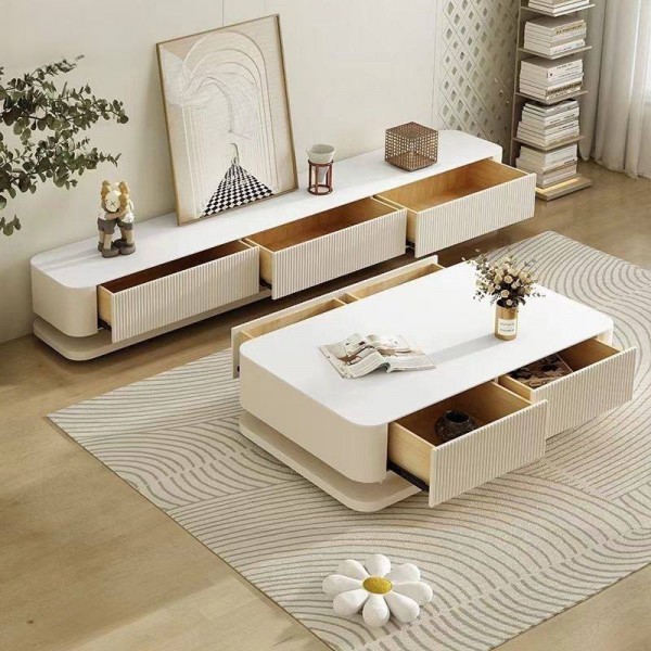 Modern Luxury Wood Furniture Set for Home for Living Room Dining Includes TV Cabinet Coffee Table Meuble TV Wall for Apartment