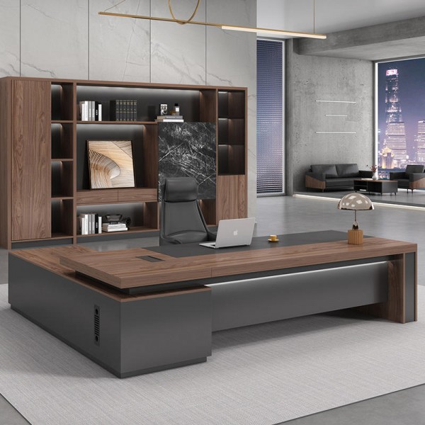 Customised luxury modern office desk Large wooden and metal panel luxury office furniture Office desk