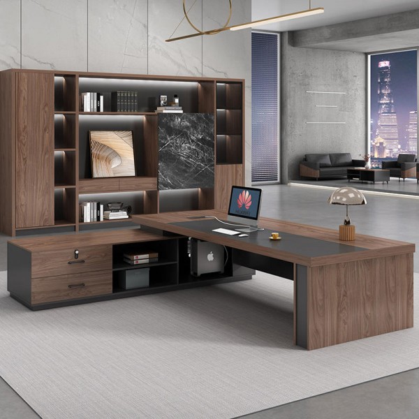 Customised luxury modern office desk Large wooden and metal panel luxury office furniture Office desk