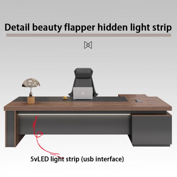 Customised luxury modern office desk Large wooden and metal panel luxury office furniture Office desk