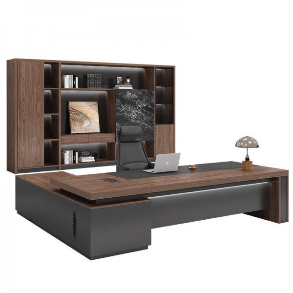 Customised luxury modern office desk Large wooden and metal panel luxury office furniture Office desk