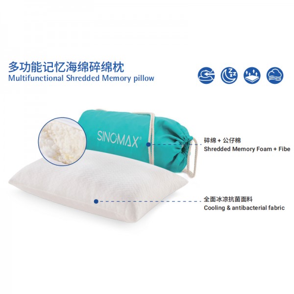 Memory foam pillow protects cervical vertebrae and aids sleep multifunctional shredded memory pillow