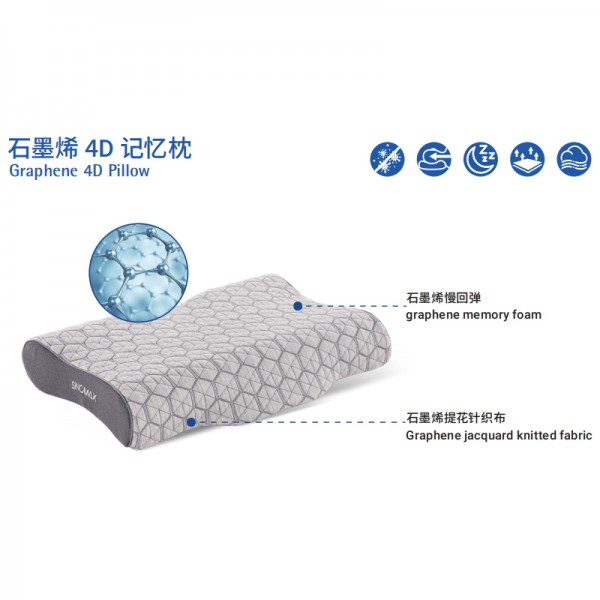 Memory foam pillow protects cervical vertebrae and aids sleep graphene 4Dpillow