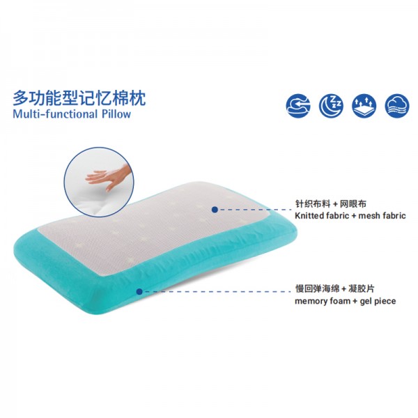 Memory foam pillow protects cervical vertebrae and aids sleep multi-functional pillow