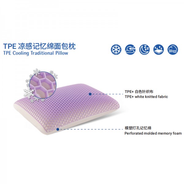 Memory foam pillow protects cervical vertebrae and aids sleep TPE cooling traditional pillow