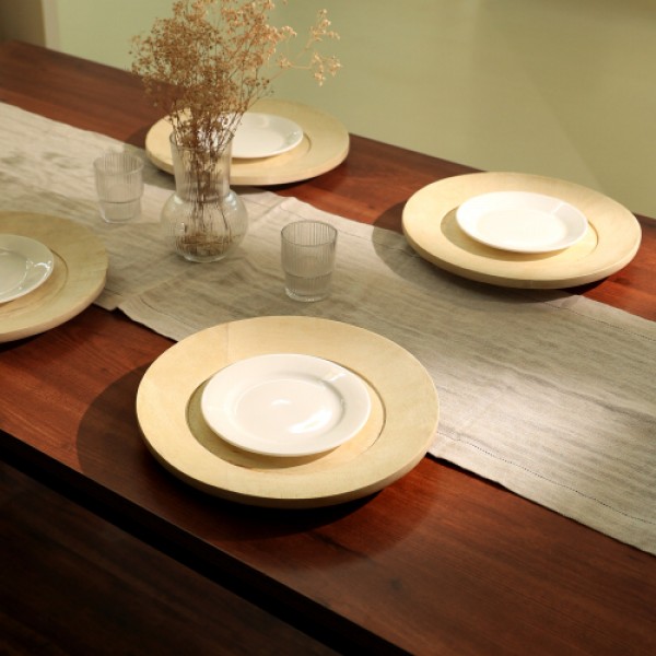 Handcrafted 13" Wood Charger Plate - Wooden Dinning Placemat - Artisan Wood Tableware