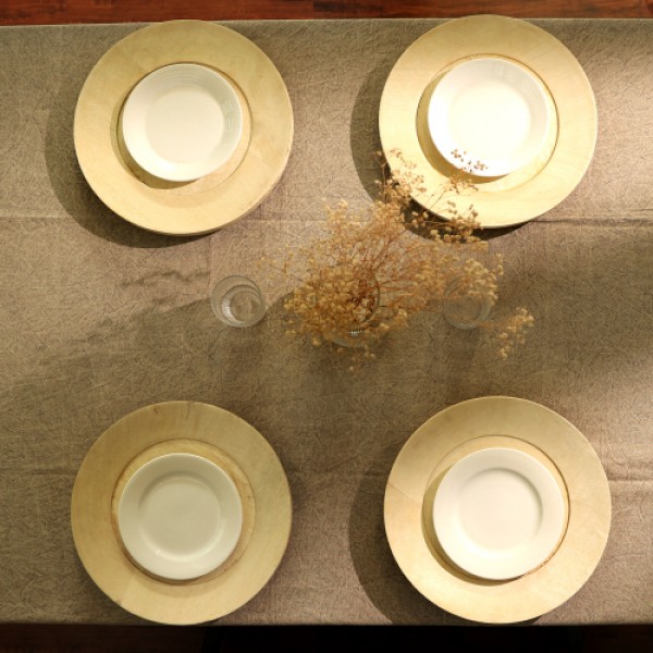 Handcrafted 13" Wood Charger Plate - Wooden Dinning Placemat - Artisan Wood Tableware