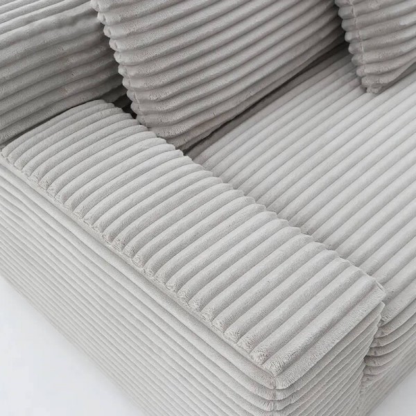 69"3 in 1 Convertible Queen Sleeper Sofa Bed, Modern Fabric Loveseat Futon Sofa Couch w/Pullout Bed, Small Love Seat Lounge Sofa w/Reclining Backrest, Furniture for Living Room, White Gray