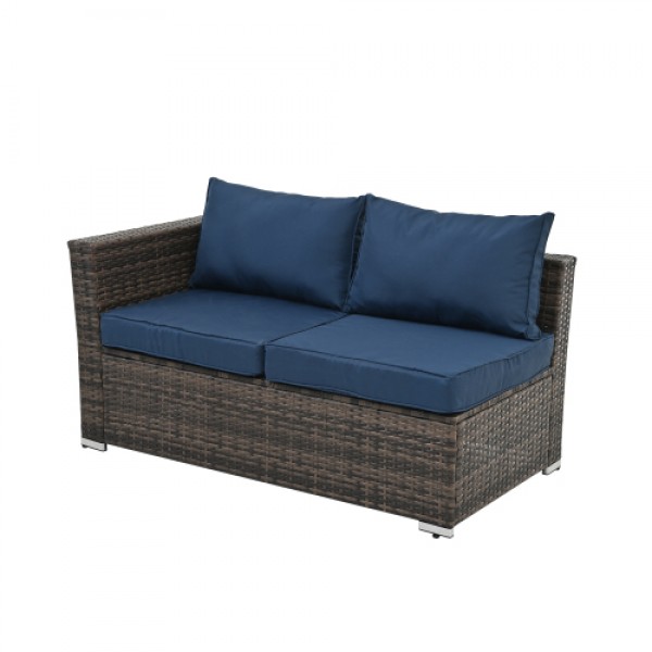 Patio Furniture, Outdoor Furniture, Seasonal PE Wicker Furniture, 4 Set Wicker Furniture With Tempered Glass Coffee Table