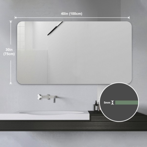 Bathroom Vanity Mirror , Wall-Mounted Mirror for Bathroom Anti-Fog Waterproof 