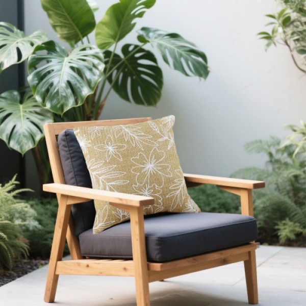 Outdoor/Indoor Throw Pillows, Decorative Throw Pillows with Inserts, Simulated Straw Weaving 18"x18" Square Pillows for Bed, Couch, Sofa and Patio Furniture (Set of 2, Casual Flowers)