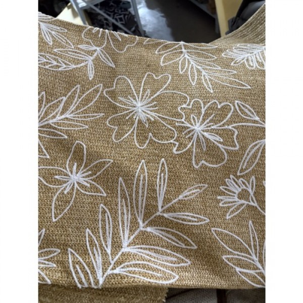 Outdoor/Indoor Throw Pillows, Decorative Throw Pillows with Inserts, Simulated Straw Weaving 18"x18" Square Pillows for Bed, Couch, Sofa and Patio Furniture (Set of 2, Casual Flowers)