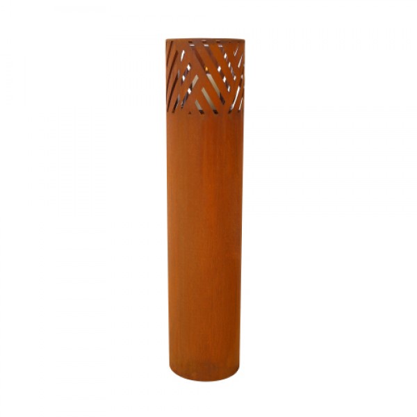 Lantern Column, Set of 2, Decorative Column for Garden in Rust Industrial Design, Lantern for Outdoor and Indoor, Lantern Including Candles, Oriental, 37 1/2+ 29 1/2 in