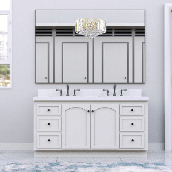 60"x36" Oversized Modern Rectangle Bathroom Mirror with Balck Frame Decorative Large Wall Mirrors for Bathroom Living Room Bedroom Vertical or Horizontal Wall Mounted mirror with Aluminum Frame 