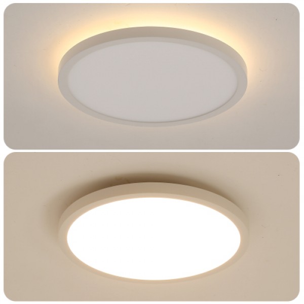 11.8 Inch Flush Mount Ceiling Light, 20W LED+Nightlight Ceiling Light Fixture for Kitchen Bedroom Living Room