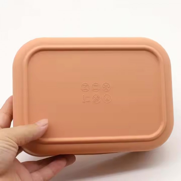 Eco-friendly Food Storage Container Kitchen Silicone Bento Lunch Box Container with Lid 3 Compartment Divider for Kid and Adults