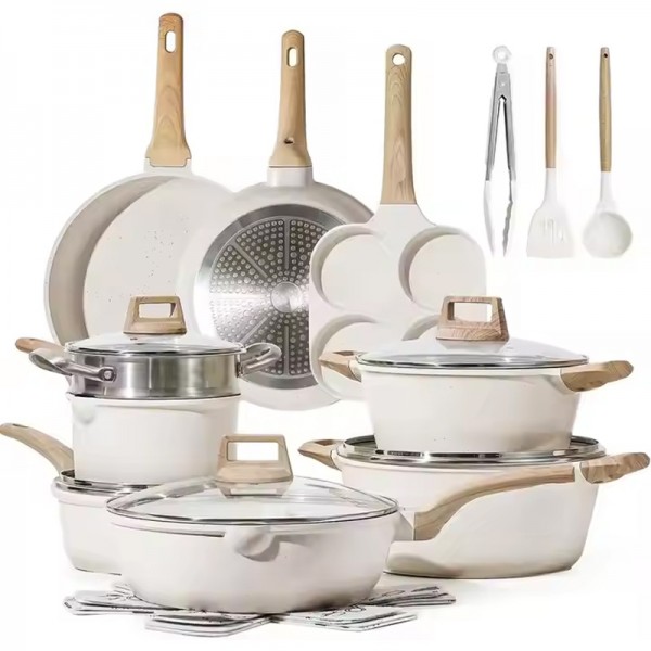 Wholesale Die Cast Aluminum Ceramic Nonstick Kitchen Cooking Pots and Pans Pot Set Granite Cookware Set