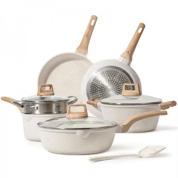 Wholesale Die Cast Aluminum Ceramic Nonstick Kitchen Cooking Pots and Pans Pot Set Granite Cookware Set