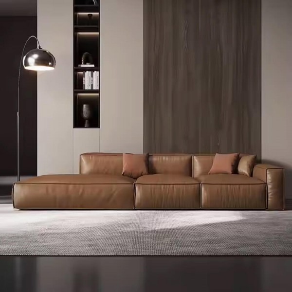 Modern Luxury Leather Sofa Set for Living Room, Customizable Colors/Size, OEM Wholesale Price