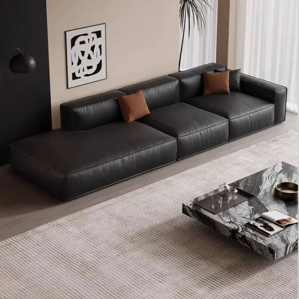 Modern Luxury Leather Sofa Set for Living Room, Customizable Colors/Size, OEM Wholesale Price